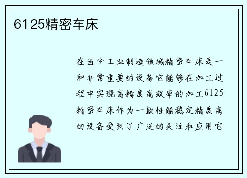 6125精密车床